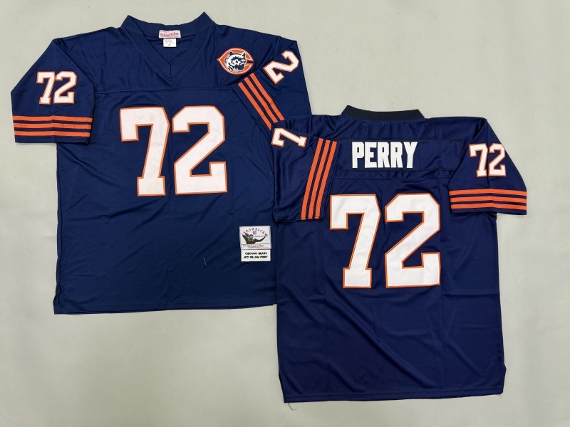 Men 2025 Nike Chicago Bears #72 Perry Blue Throwback Limited NFL Jersey style 001->chicago bears->NFL Jersey